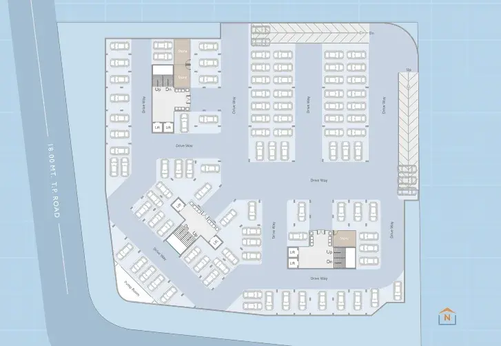 Basement parking layout