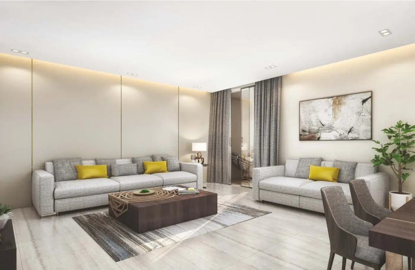 Living room interior render