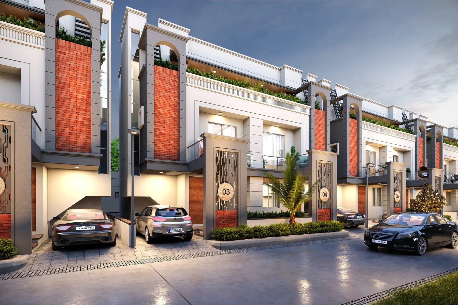 Seven9 Sattva villas at night