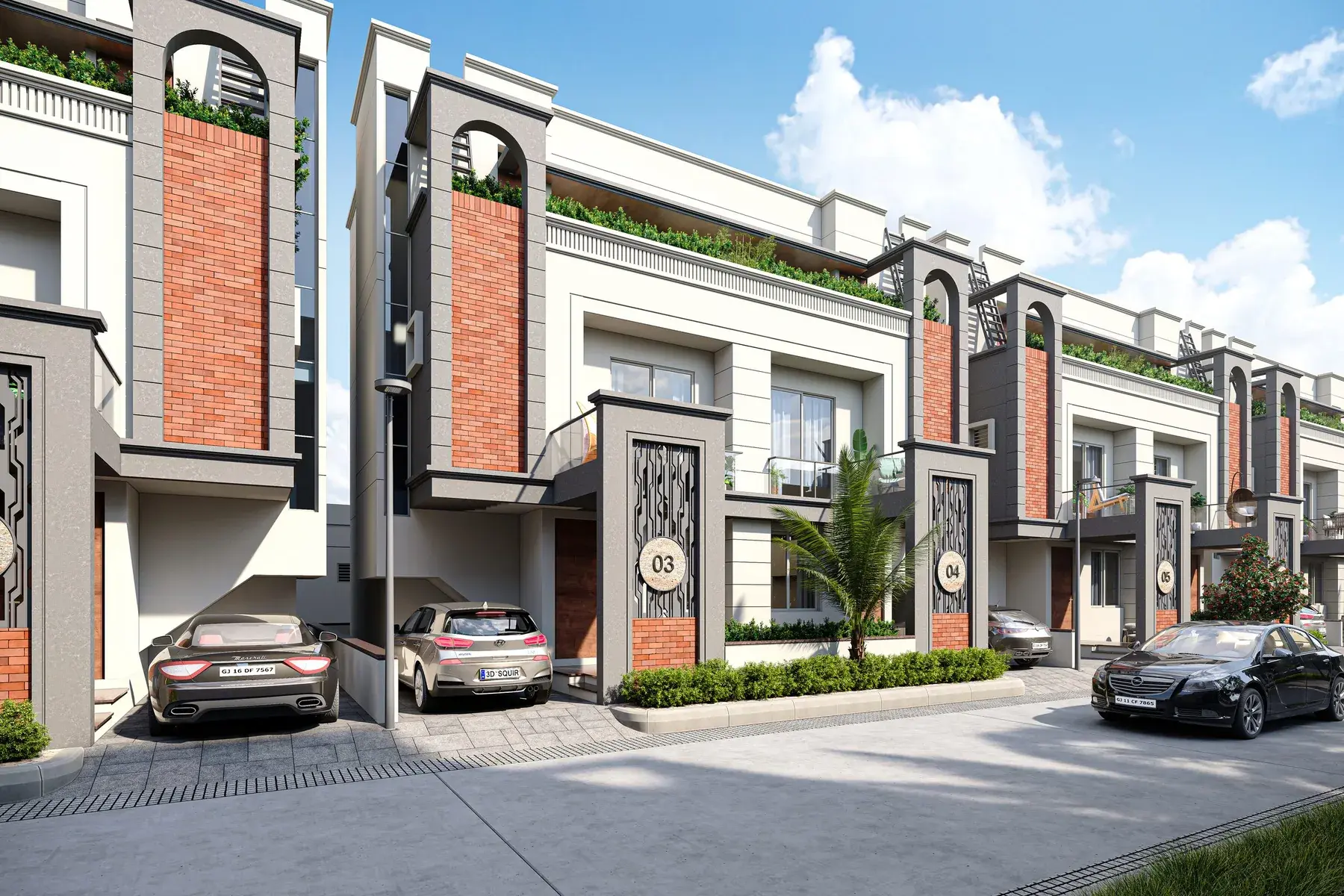 Corner view of the Seven9 Sattva villas