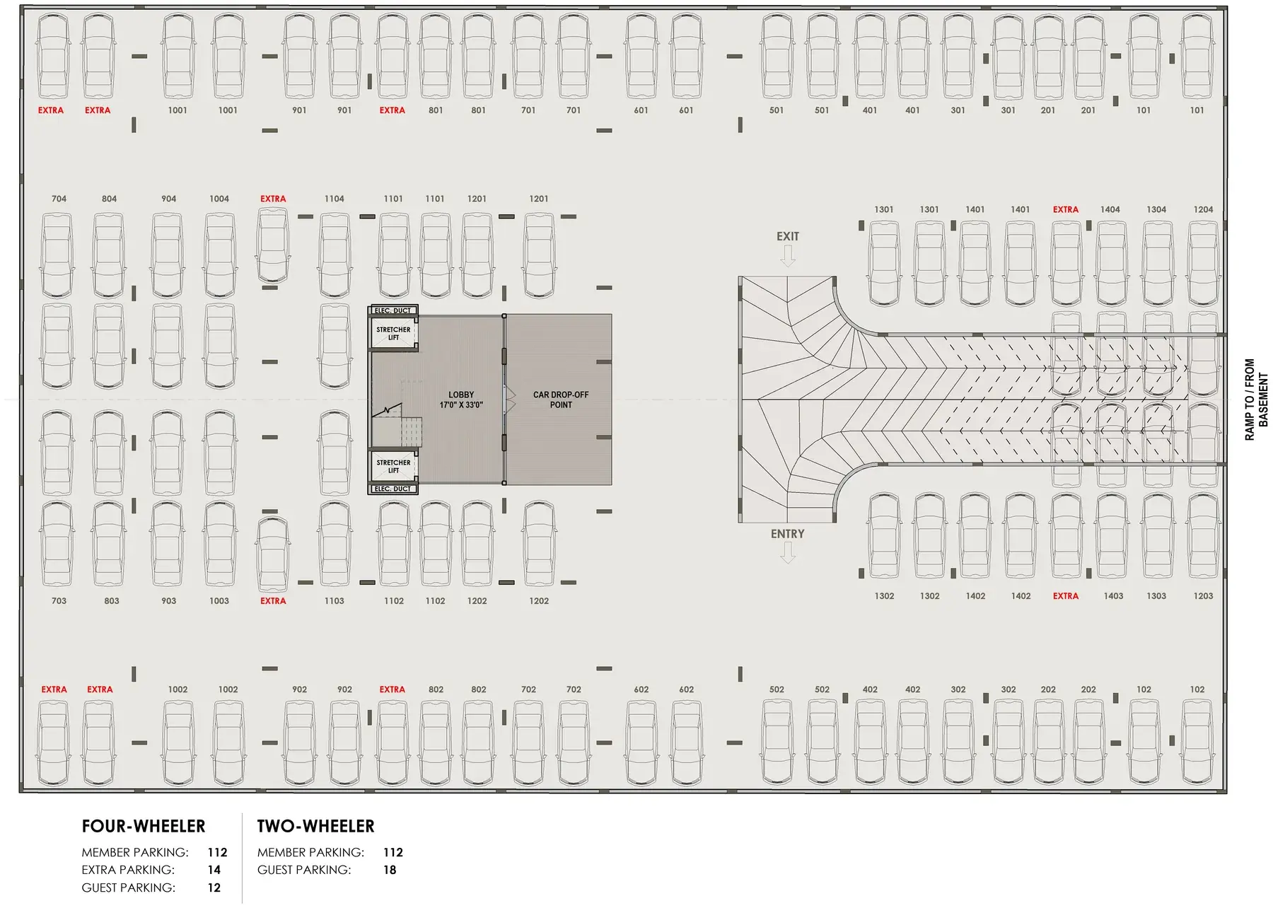 Basement parking plan